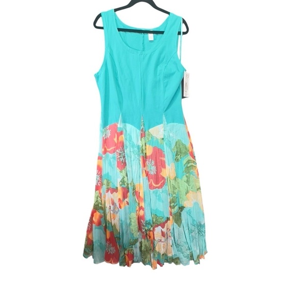 Nwt turquoise floral xl Dalin floral womens dress 2 way wear - Picture 2 of 13